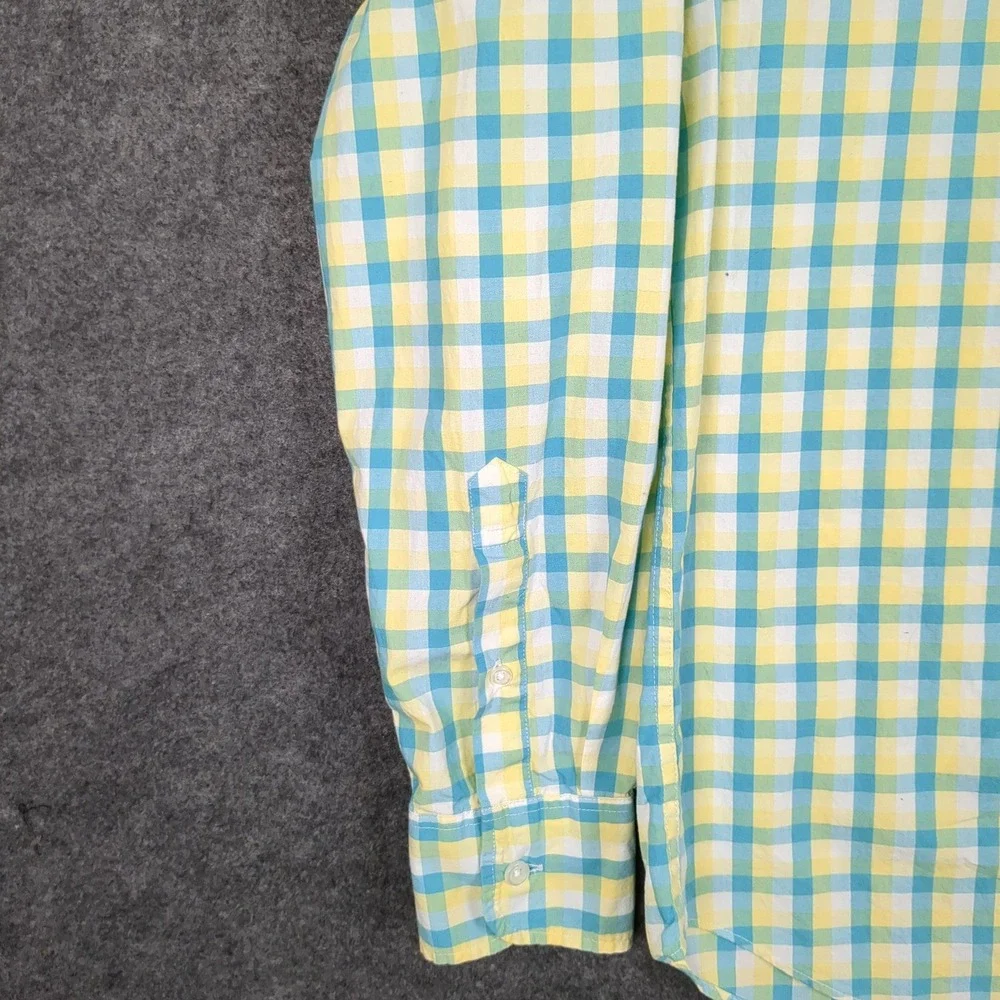 J. Crew Slim Fit Flex Washed Gingham Button Down Shirt Men's Size‎ S